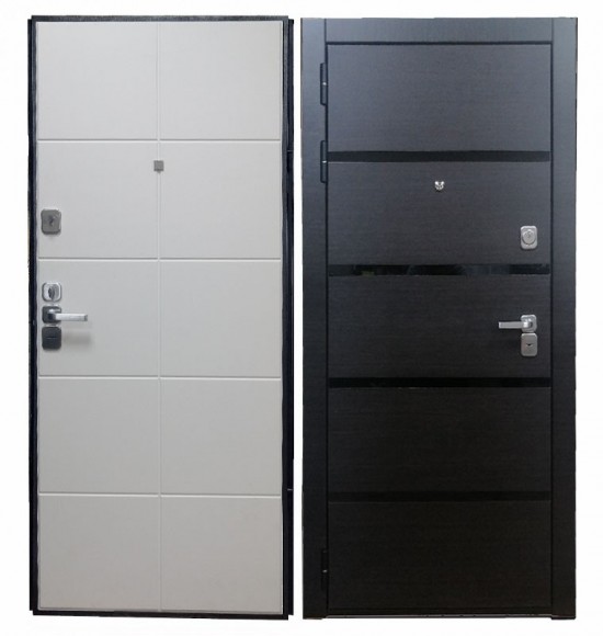 Сицилия 2К - современная металлическая дверь в квартиру с внутренним и внешним щитом МДФ